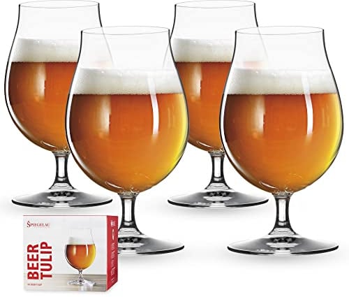 Spiegelau Biergläser 475 ml, 4 Stück, Beer Classics, 4991974, Biertulpen aus Kristallglas, Bier Gläser spülmaschinenfest