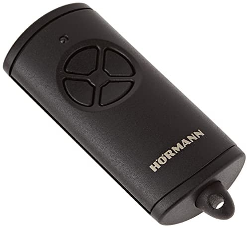 Hörmann Handsender HSE4 BS mit 4 Tastenfunktionen, mit Öse für Schlüsselanhänger, BiSecur Funktechnologie, (für Garagentor, Einfahrtstor, Haustür usw.), schwarz 4511736, 1er Pack