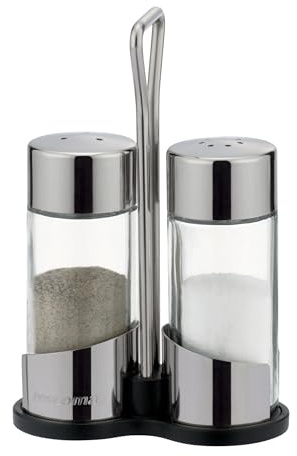 Tescoma Salz und Pfefferstreuer Edelstahl und Glas, Gewürzstreuer-Set aus Salzstreuer und Pfefferstreuer CLUB, Tischset für den Esstisch zu Hause oder für Gastronomien