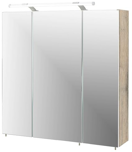 Schildmeyer Spiegelschrank 133075 Trient, 70.0 x 16.0 x 75.0 cm, wildeiche Dekor
