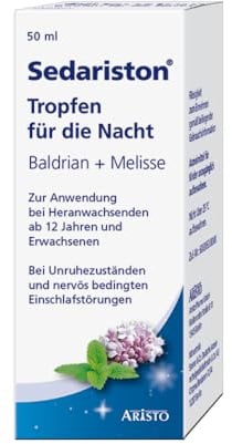 Sedariston Tropfen für die Nacht – Pflanzliche Einschlafhilfe mit Baldrian & Melisse – Beruhigung bei nervöser Unruhe – 50 ml Flüssigkeit zum Einnehmen
