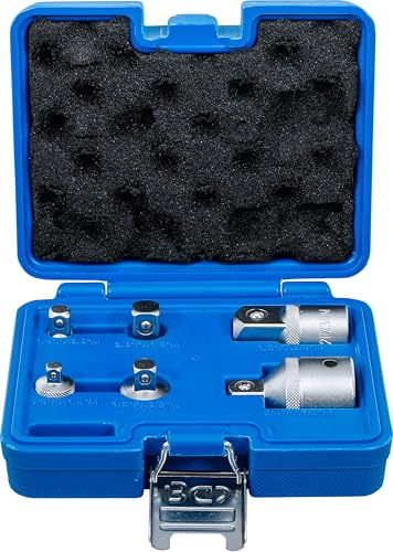 BGS 199 | Steckschlüssel-Adapter-Satz | 6-tlg. | Chrom-Vanadium-Stahl | Verchromt, matt | Größen 6,3 mm (1/4), 10 mm (3/8), 12,5 mm (1/2), 20 mm (3/4) | max. Belastbarkeit 60, 200, 500 Nm