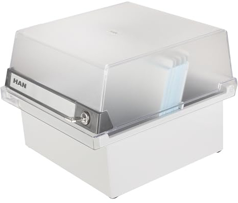 HAN SPECIAL EDITION 965-S-631 Karteikasten Lichtgrau max. Anzahl der Karten: 800 Karten DIN A5 quer mit Schloss