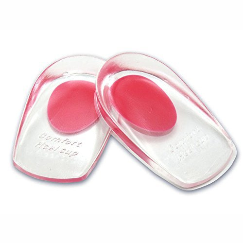 VivoFoot Gel Fersenschalen, Fersensporn Einlagen, Silikon Fersenpolster für Plantarfasziitis, Fersenkissen, Geleinlagen für Männer und Frauen (EU 35-39, 1 Paar) Rot