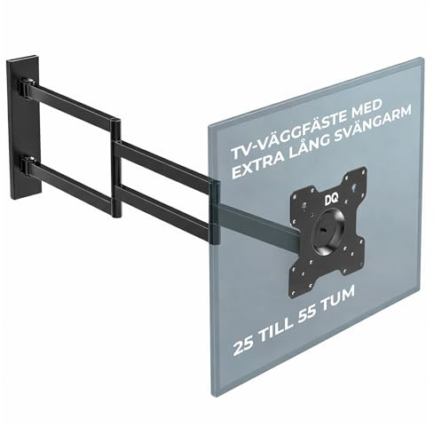 DQ Rotate XL 108,5 cm TV Wandhalterung mit extra langem Schwenkarm 50 Zoll Biz 75 Zoll – dreh-, neig- & rotierbar bis 108,5 cm Auszug, 25 kg Traglast, VESA bis 200x200 mm, Wandhalterung TV