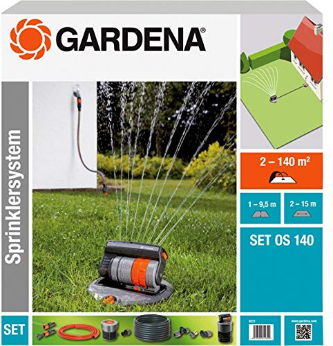 Gardena 8221-20 Sprinklersystem Komplett-Set mit Versenk-Viereckregner OS 140 Neu!