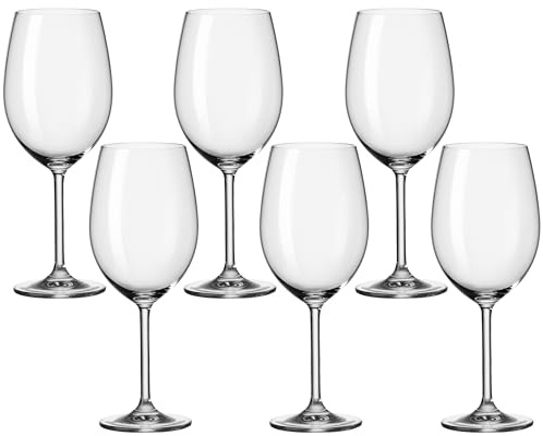 Leonardo Daily Bordeaux-Gläser, Rotwein-Kelch mit Stiel, spülmaschinenfeste Wein-Gläser, 6er Set, 640 ml, 063317