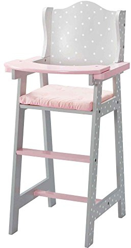 Puppenhochstuhl Holz Puppenzubehör Puppen-Möbel Rosa Olivias World TD-0098AG