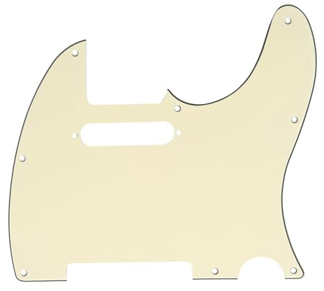 Musiclily Pro 8 Löcher TL Schlagbrett Pickguard 3 lagig Creme | für Fender American/Mexican Standard Tele Modern Style E-Gitarre