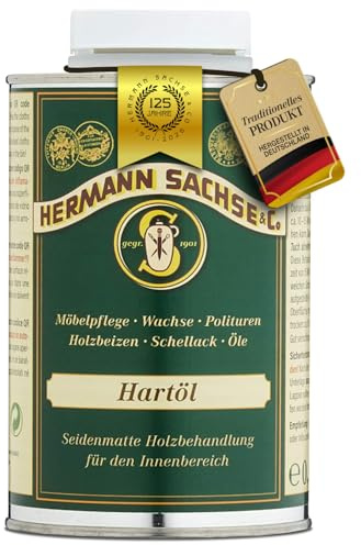 Hartöl für Eiche Nussbaum Akazie Buche - transparentes Holzöl zur Pflege im Innenbereich Arbeitsplattenöl - Öl für Tische - Möbelöl auf Basis Leinölfirnis 500ml