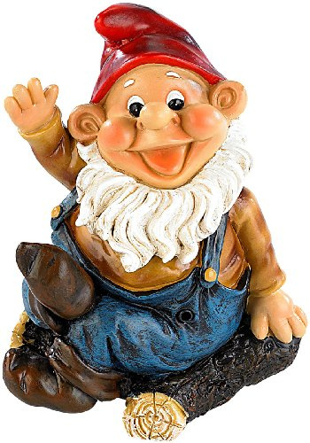 infactory Zwerg: Pfeifender Gartenzwerg Peppi (Gartendeko-Zwerg, Zwergfigur, Figur)