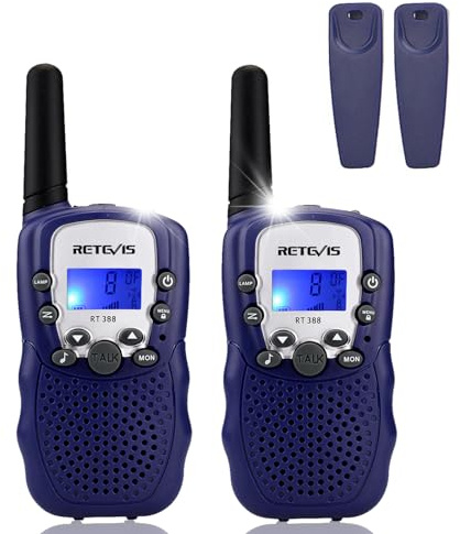 Retevis RT388 Walkie Talkie Kinder, Spielzeug Kinder ab 4-12 Jahre Junge | Outdoor Abenteuer für Park Garten Camping, Taschenlampe, Klarer Klang, Einfache Bedienung, Kinder Funkgerät im Freien