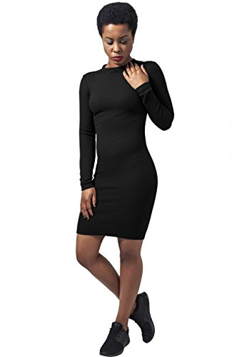 Urban Classics Ladies Rib Dress Frauen Kurzes Kleid schwarz