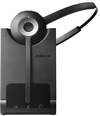 Jabra Pro 920 DECT Kabelloses On-Ear Mono Headset - HD Voice und Noise Cancelling - ganztägige Akkulaufzeit - optimal zur Verwendung mit Tischtelefonen in Europa - EU-Stecker, Schwarz