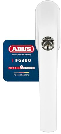 ABUS Abschließbarer Fenstergriff FG300 AL0089 - Fensterknauf mit Druckzylinder, gleichschließend - ABUS-Sicherheitslevel 5-37378 - weiß