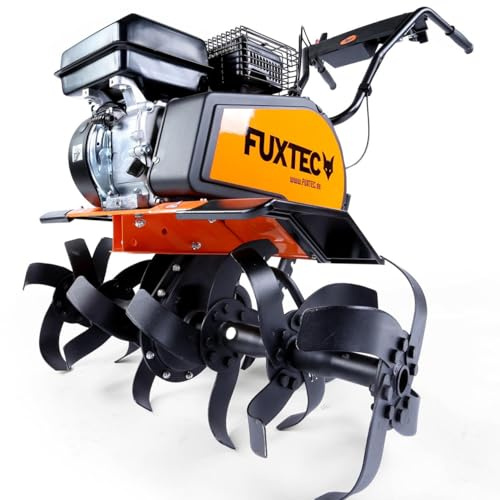 FUXTEC Benzin Gartenfräse FX-AF1212 Motorhacke Ackerfräse Bodenfräse Bodenhacke Kultivator mit Räder, mit 212cc Hubraum und bis zu 85cm Arbeitsbreite - Test in der Oberklasse mit Note 1,4