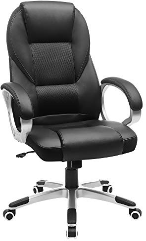 SONGMICS Bürostuhl Chefsessel Drehstuhl Computerstuhl Sitzhöhenverstellung office Stuhl Polsterung, OBG22B