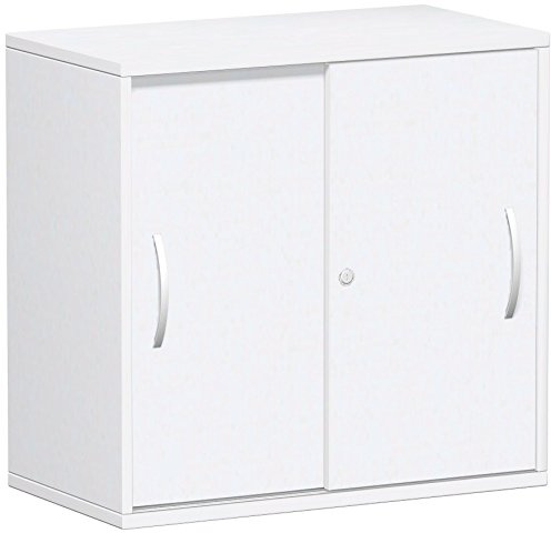 Gera Möbel Schranksystem Flex Schiebetürenschrank, Holzdekor, weiß/weiß, 80 x 42.5 x 79.8 cm