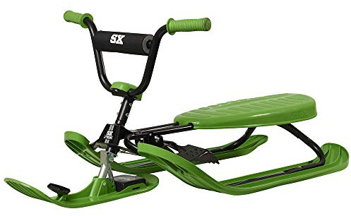 STIGA Snowracer Curve SX – Robuster Schlitten mit BMX-Lenker, Stahlrahmen, Bremse und Zugseilwinde – Lenkschlitten für Kinder ab 7 Jahren und Erwachsene, Max. 90 kg
