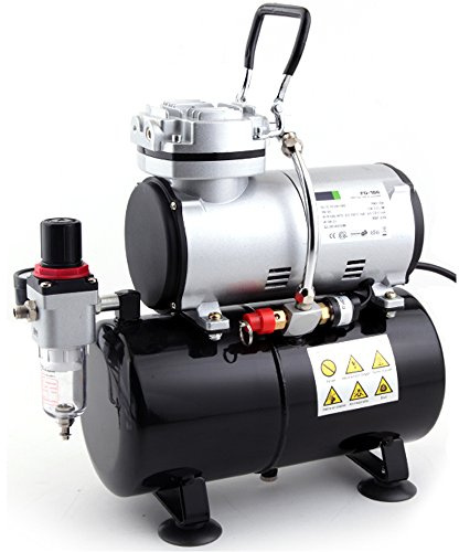 Fengda FD-186 Airbrush Kompressor mit Lufttank/Mächtig Luftstrom und Luftdruck/Druckbehälter/ 4 bar/Auto Stop