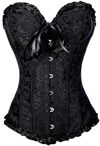 Everbellus Damen Sexy Vintage Taillentrainer Cincher Overbuste Korsett Bustier