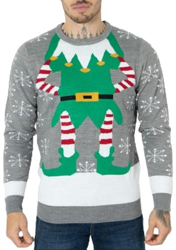 NOROZE Herren Unisex Retro Hässlich Frech Gestrickt Weihnachten Strickpullover Pullover Top