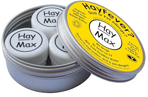 HayMax Heuschnupfen Nasenfilter Pur – 3 Stück Packung – Bio Allergie Nasenfilter bei Pollenallergie, macht nicht müde – Fängt Pollen, Staub und andere Allergene ab – Um Nase und Augen auftragen