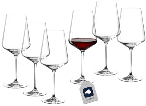 Leonardo Puccini Rotweingläser 750 ml 6er Set Transparent Kristallglas Spülmaschinenfest