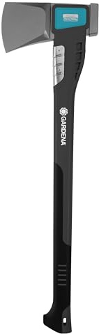 Gardena Spaltaxt 2800 S: Vielseitige Axt für Verschiedene Holzarbeiten, Antihaftbeschichtung, Edelstahl-Schlagschutz, Hammerfunktion, 70 cm (8719-48)