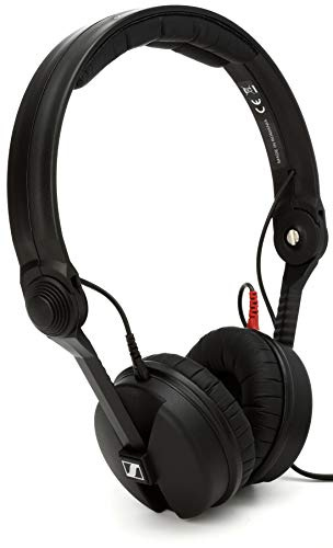 Sennheiser HD 25 On-Ear DJ & Monitoring Kopfhörer | Drehbare Kapsel für einseitiges Abhören | 1.5M einseitiges Kabel & 1/4 Klinkenadapter inklusive | Schwarz (506909)