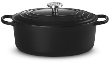 Le Creuset Signature Gusseisen-Bräter mit Deckel, Ø 31 cm, Oval, Für alle Herdarten und Induktion geeignet, Volumen: 6,3 l, 5,705 kg, Schwarz, 21178310000430