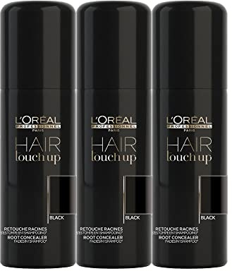 3 x Loreal Hair Touch Up Spray Schwarz á 75 ml