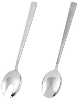 RÖSLE Salatbesteck 2-teilig VS 600 aus Edelstahl 18/10, Hochwertige Salatschöpfer zum Servieren von Salat, Servierbesteck-Serie, Hochglänzend, Spülmaschinengeeignet, Silbern