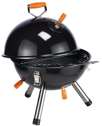 Haushalt International KUGELGRILL MINI IN SCHWARZ PICKNICKGRILL TISCHGRILL CAMPINGGRILL Picknick - Grill