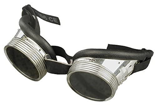 Connex Schweißerbrille Alu - chromfarbig - robust & unverwüstlich - weiche Gesichtsauflage - leichter Glastausch durch Schraubringe - verstellbares Gummiband/Schutzbrille / COXT938752