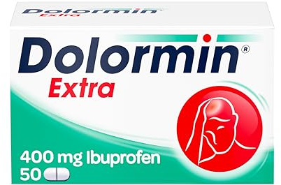 Dolormin Extra – Schnelle Hilfe bei Schmerzen – wie Kopf-, Zahn- und Regelschmerzen – mit Ibuprofen-Lysin – 50 Stück
