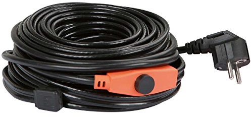 KERBL Frostschutz-Heizleitung mit Thermostat (Länge 12 m, frostfreie Wasserleitung bis -45° C, für Tiertränken, nicht für Heizungsrohre, Heizleistung 192 W) 223588