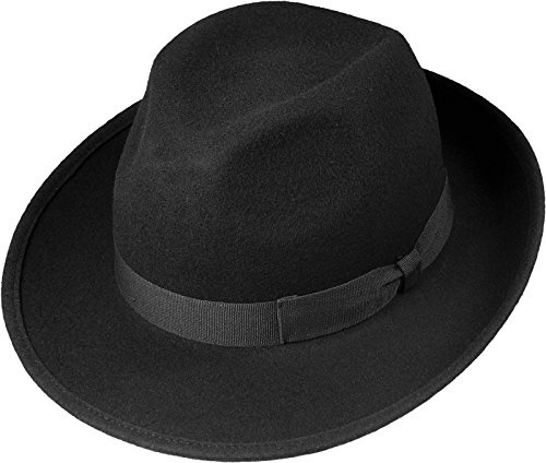 Schwarzer Wollhut in klassischer Bogart Form