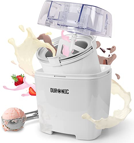 Duronic IM540 Eismaschine, kleine Eiscrememaschine für Softeis, 1,5 Liter Eisbereiter ohne Kompressor, Ice Machine für Eiscreme und Frozen Yoghurt