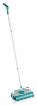 Leifheit Kehrer Regulus Supra, Mechanischer Bodenkehrer, 26 cm | Stromloser Teppichkehrer für glatte Böden und Teppiche, Supra Bürste bis zur Fußleiste, Staubcontainer, Metallgehäuse