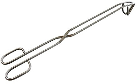 Legio Grillzange - Bratwurstzange, Edelstahl, Silber, 38 cm gekröpft