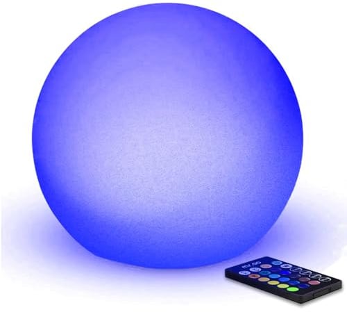 Mr.Go 8" LED Kugelleuchte Sphäre Lampe Farbwechselndes Stimmungslicht mit 16 Farbe Dimmbar & 4 RGB Beleuchtungsmodi, Wiederaufladbar Nachtlicht Tischlampe für Innen & Außen