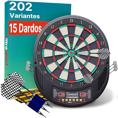 UItrasport Dartboard elektronisch ink. 12 Softpfeile, 271 Spielvarianten, Dartspiel mit LED-Anzeige