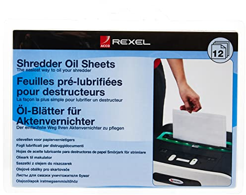 Rexel 2101948 Schmiermittelblätter (für Aktenvernichter) 12 Stück
