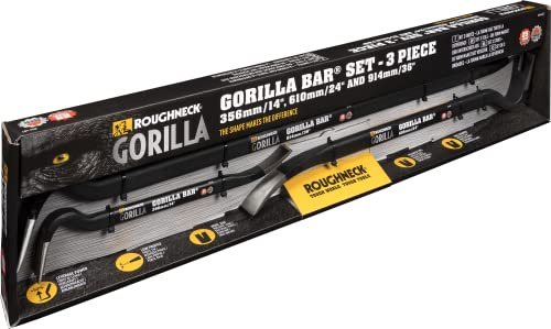 Roughneck Gorilla Bar 3-teiliges Set – 356 mm (14 Zoll), 610 mm (24 Zoll) & 914 mm (36 Zoll) Gesenkgeschmiedete und wärmebehandelte Premium-Brecheisen