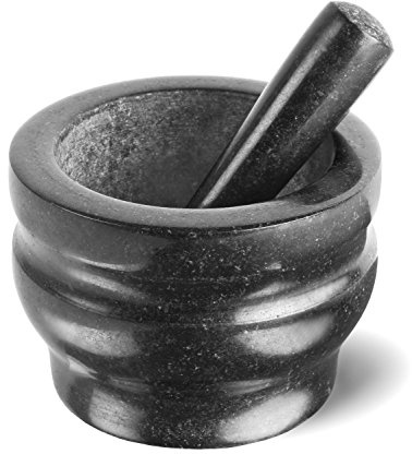 Cole & Mason Worcester Mörser mit Stößel groß 18 cm, polierter Granit | langlebiger Steinmörser, natürlicher Granit, leicht zu reinigen, Mörser und Stößel groß Set für Gewürz und Kräuter