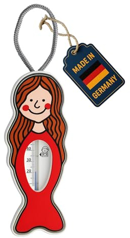 TFA Dostmann Nixe analoges Badethermometer zur Kontrolle der Wassertemperatur, 14.3005, Temperaturkontrolle beim Baden, mehr Sicherheit für Babys und Kinder, für kleine Wasserratten, rot