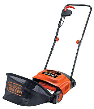 Black+Decker Vertikurierer Elektrisch Rasenlüfter elektrisch (600W, 30 cm Arbeitsbreite, 3 Arbeitshöhen, zur ganzjährigen Rasenpflege, entfernt schonend Moos, Unkraut & Schnittgutreste) GD300