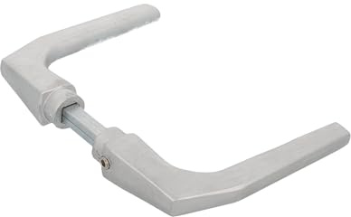 Amig - Türgriffgarnitur ohne Rosette aus Aluminium, matt silberfarben - 104 x 56 mm - Mod. 2114-8 mm Vierkant - Für Türen von 35 bis 60 mm