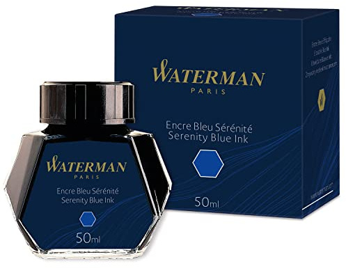 Waterman Füllertinte im Tintenfass | Serenity Blue | Tintenflacon mit 50 ml